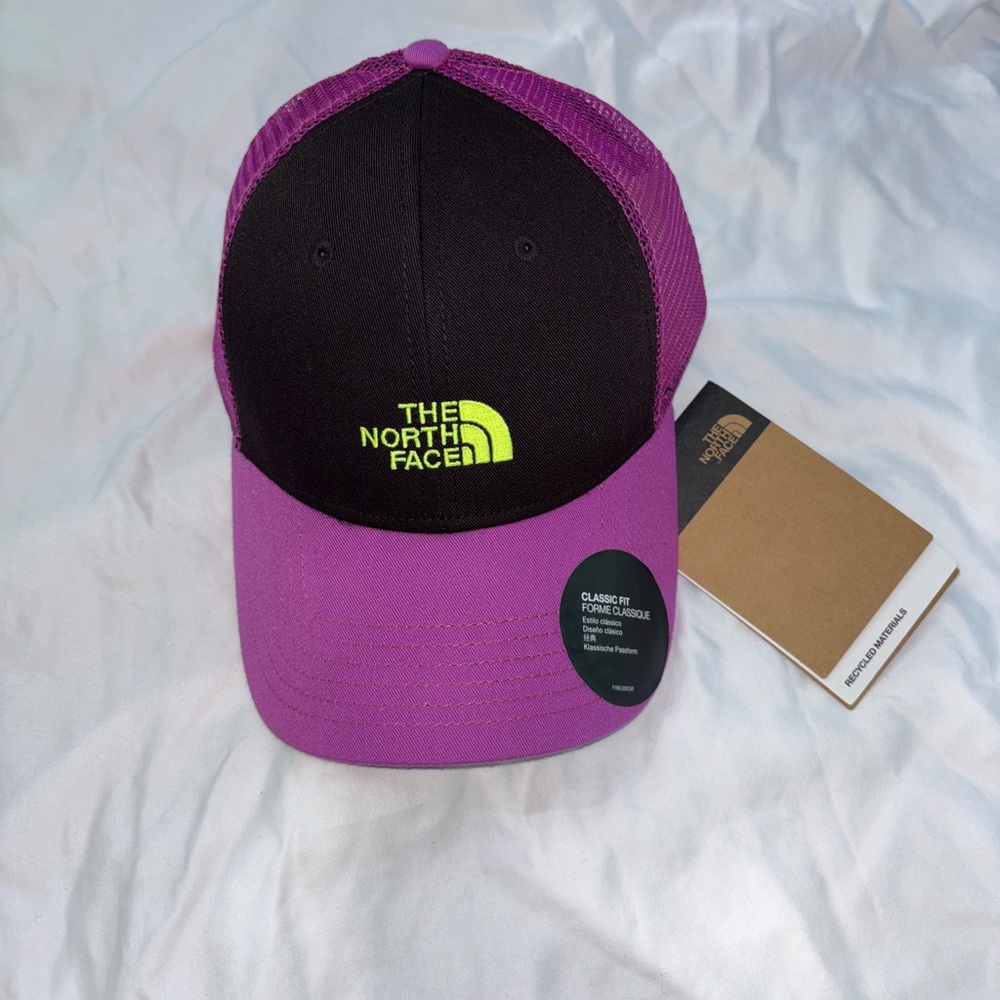 The North Face Purple and Black Cap